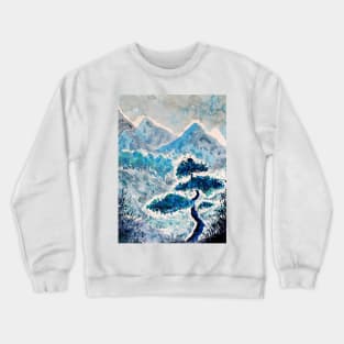 Blue Watercolor Landscape Crewneck Sweatshirt